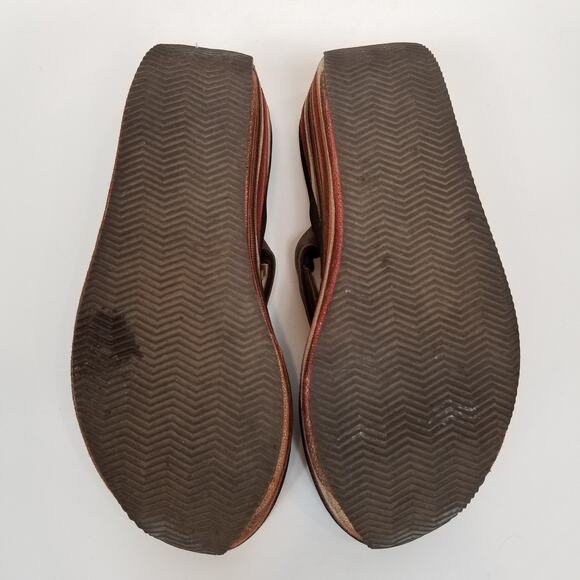 Roper Women's Wedge Heel Platform Thong Sandals Flip Flops Brown Size 10 - Picture 7 of 8